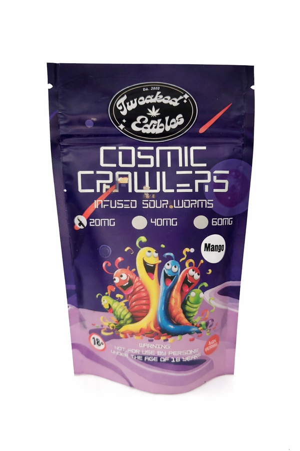 COSMIC CRAWLERS CBD INFUSED SOUR WORMS – MANGO