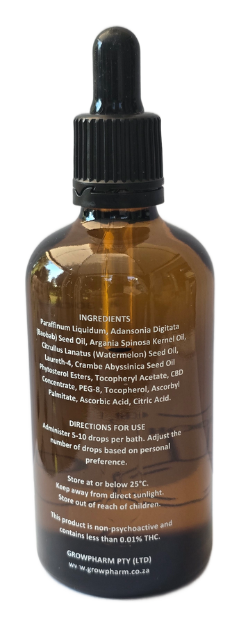 GROWPHARM CBD BATH OIL 300MG (100ML) view 2