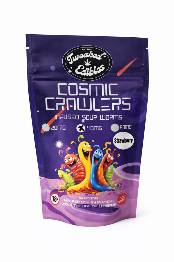 COSMIC CRAWLERS CBD INFUSED SOUR WORMS – STRAWBERRY