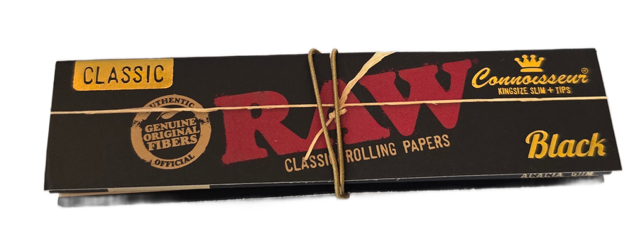 RAW CLASSIC BLACK CONNOISSEUR KINGSIZE SLIM + TIPS