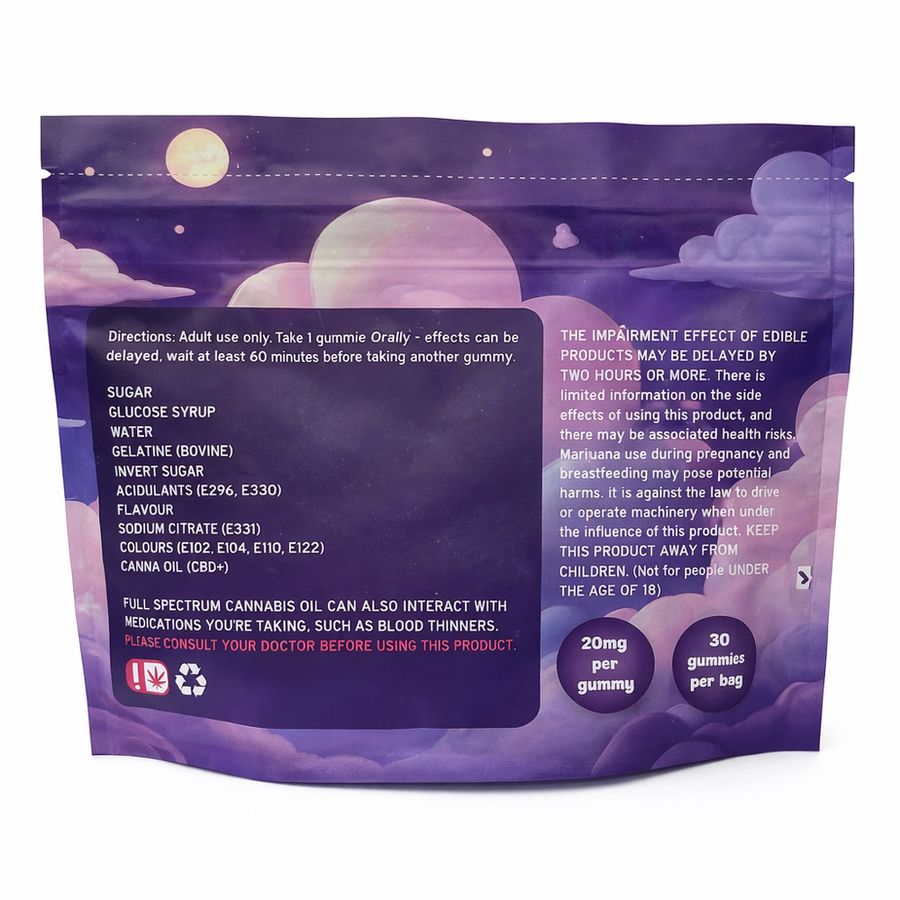 SWEET DREAMS CBD INFUSED CLOUD SHAPED GUMMIES – SLEEPY SUNSET view 3