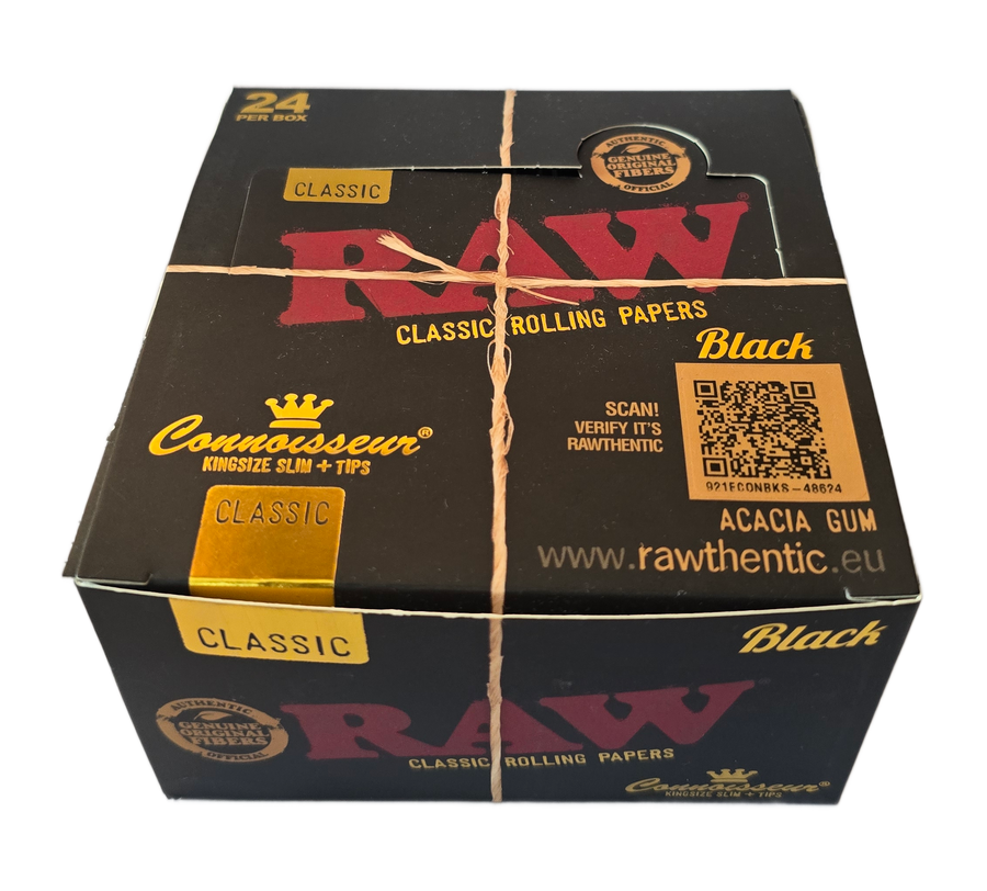 RAW CLASSIC BLACK CONNOISSEUR KINGSIZE SLIM + TIPS view 2