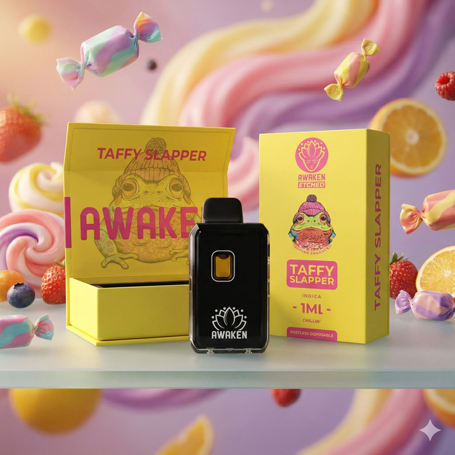 AWAKEN ETCHED DISPOSABLE VAPE - TAFFY SLAPPER (1ML) view 5