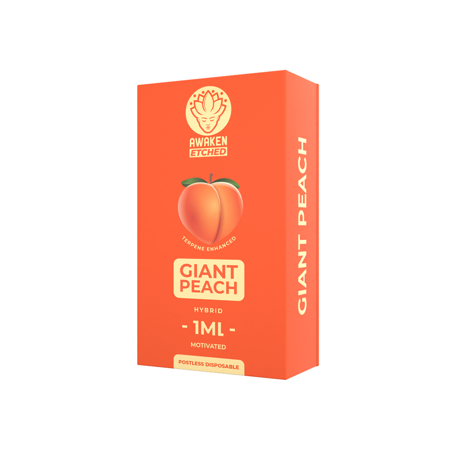 AWAKEN ETCHED – GIANT PEACH DISPOSABLE VAPE (1ML) view 2