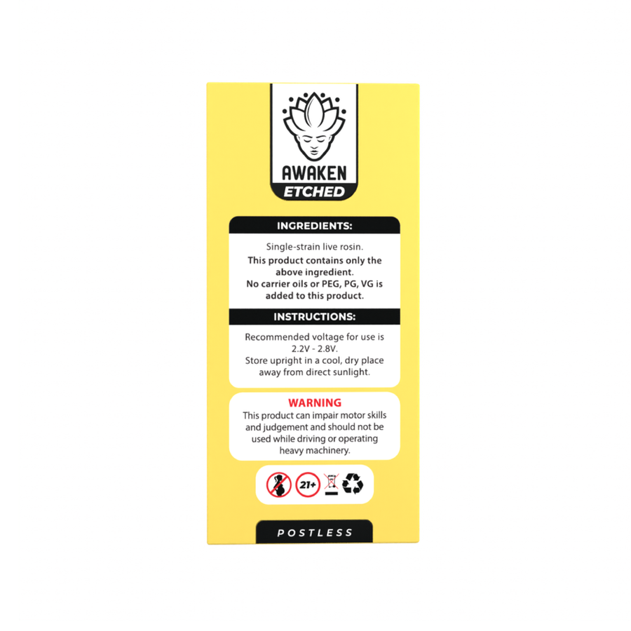 AWAKEN ETCHED LIVE ROSIN CARTRIDGE - PERMANENT MARKER view 4