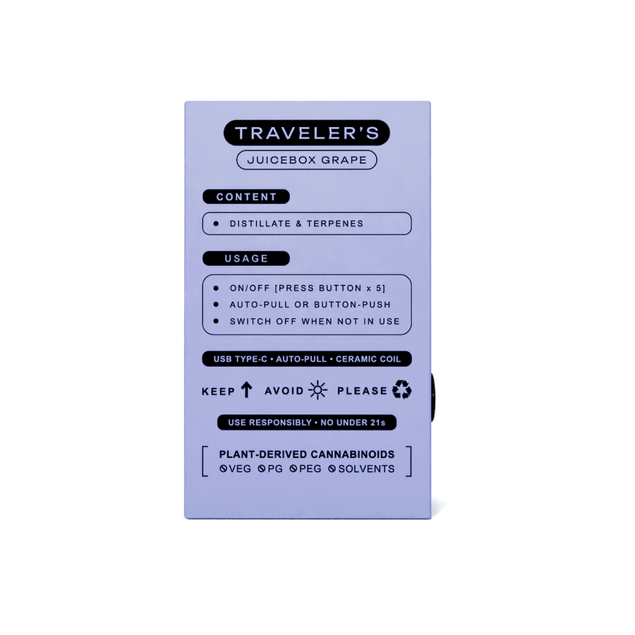 TRAVELER’S DISPOSABLE VAPE - JUICEBOX GRAPE view 8