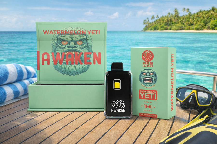 AWAKEN ETCHED DISPOSABLE VAPE -  WATERMELON YETI (1ML) view 5