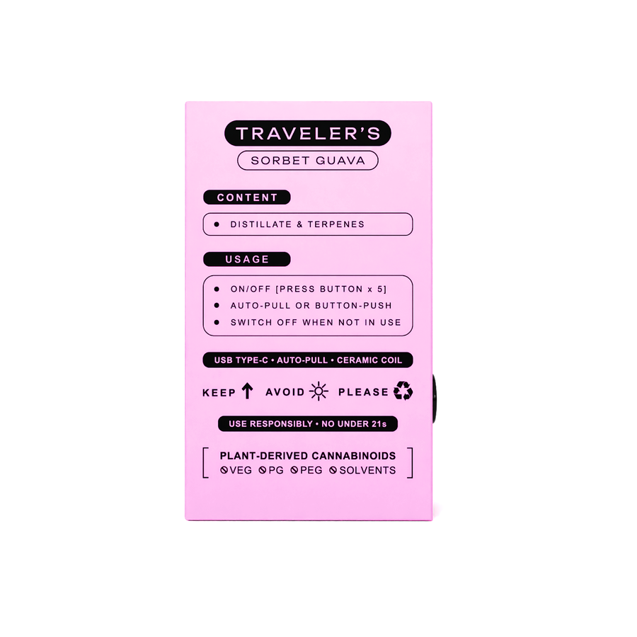 TRAVELER’S DISPOSABLE VAPE - SORBET GUAVA view 8